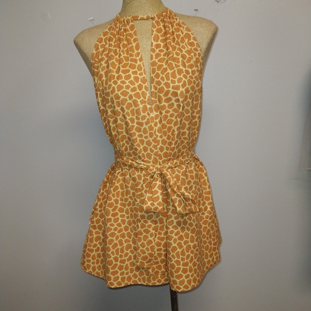 Giraffe Print Shorts Romper